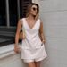 Women's Clothing Fashion V Neck Vest Top Shorts Suit Summer Khaki Workplace Two Piece Suit For Women_ecoleips.com