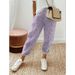 Women's Clothing Woven Jacquard Striped Stitching Design Loose Casual Pants_ecoleips.com