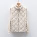 Pinghu Chixin 90 New National Standard Women's Autumn Winter Lightweight Down Jacket Wave Pattern Stand Collar Vest Coat_ecoleips.com