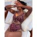 2026 New Leopard Print Exposed Navel One-piece Swimsuit Women Slim Beach Bikini Hot Spring Swimsuit_ecoleips.com
