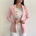 Women's Clothing small suits Lapel long sleeves slim sweet button street jacket suit multi color spot_ecoleips.com