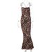 European American Fashion Women's Clothing 2025 Autumn And Winter New Leopard Print Sexy Backless Lace-up Slim-fit_ecoleips.com