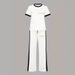 Women's Casual Loose Comfortable Set Gold Milan Print Short Sleeved Top And Straight Leg Trousers Print_ecoleips.com