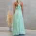 Sexy Lady Halter Sleeveless Evening Dress Casual Ruffle Pleated Solid Color Long Dress Fashion Summer Sleeveless Holiday Dresses_ecoleips.com
