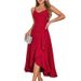 Women's Adjustable Spaghetti Strap Cocktail Dress – Slim Fit Ruffle Hem Party Gown For Wedding Guest Or Bridesmaid 2026_ecoleips.com