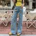 Vintage Printed Women's Jeans For Spring And Autumn, Loose Wide-Leg Slimming High-Waisted Straight Pants, Stylish_ecoleips.com