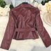 Women's Lace-Up Long Sleeve Blazer Jacket - Autumn Slim Fit Suit Coat With Solid Colors, Black/White/Burgundy_ecoleips.com