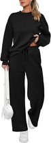 Premium Stretch-Waist Lounge Set For Women - Oversized T-Shirt & Elastic Joggers (5XL Plus Size, 4 Trend Colors, 850g Heavy Fleece)_ecoleips.com