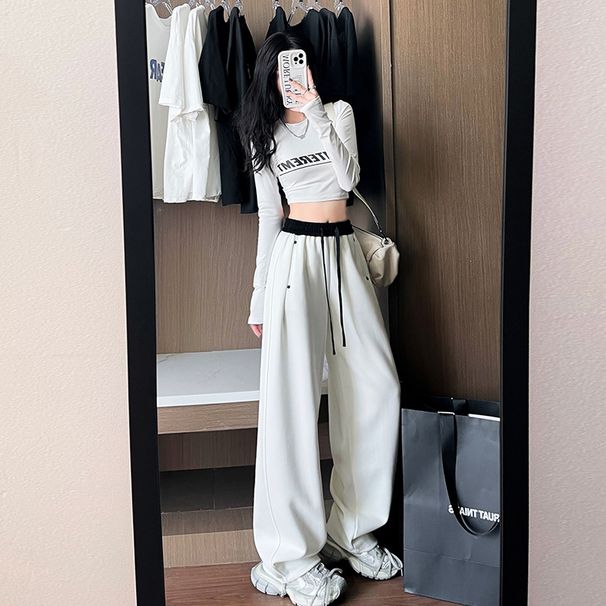 Women's Clothing Popular Thin Pants Spring And Summer New Color Sweatpants Women's Loose Slim Casual Loose Drape Trousers_ecoleips.com