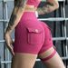 Women's clothing workwear pocket shorts for women with elastic leg rings high waist sexy summer fitness exercise yoga running_ecoleips.com