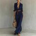 New 2024 Elegant Temperament Sexy Solid Color Irregular Ruched Dress With Waist Belt Womens Solid Color Dress_ecoleips.com