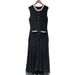 Women's Clothing Single Niche Spring And Summer Flower Pearl Button Contrast Trim Round Neck Sleeveless Knitted Sweater Dress 25148_ecoleips.com