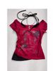 Waste Style Retro Neck Fake Two Pieces Design Short-sleeved T-shirt 2024 Summer Short Top_ecoleips.com