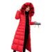 Long For Women Large Fur Collar, Winter Coat With Loose Belt, New Thickened Down Cotton Jacket_ecoleips.com
