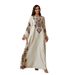 Women's V Neck Long Robe Printed Tassel Elegant Cross Border Elegance Muslim Fashion Clothing SW2614_ecoleips.com