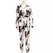 Women's European American Style Printed Lapel Jumpsuit Long Sleeve Slim Two Piece Set Fashion Autumn Winter New Arrivals_ecoleips.com