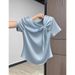 Women's Clothing Women's Style Bow Short Sleeve T-Shirt Pink Stylish Versatile Summer Top For Formal & Casual For Women_ecoleips.com