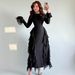 Elegant High Waist Slimming Dress For Women Round Neck Flare Sleeve Temperament Casual Party Bodycon Dress_ecoleips.com