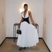 Women's Clothing Fashion Sexy V Neck Halter Neck Color Matching Waist Dress_ecoleips.com