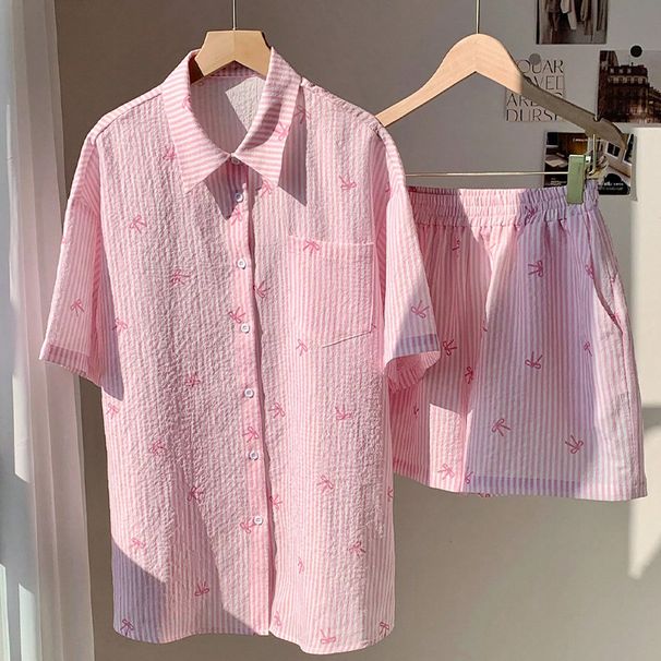 Women's Clothing Shorts Shirt Wide Leg Shorts Two Piece Suit Summer Commuter Suit_ecoleips.com