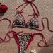 Leopard Print Color Block Two Piece Swimsuit High End Beach Bikini for Women Lace up Design European And American Style Hot Spring Swimwear 2026_ecoleips.com