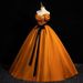 Women's Clothing Sunset Orange Satin Opera Gown With Sweetheart Neckline & Structured A-Line Skirt – Breathable Polyester Recital Dress_ecoleips.com