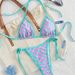 Women's Checkered Print Halter Bikini Set Quick-Dry Polyester Swimwear With Adjustable Straps For Beach Pool S-L Size_ecoleips.com