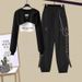 Women's Autumn Three Piece Set Short Sweatshirt Vest Loose Jogger Cargo Pants New Style Clothing_ecoleips.com