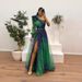 Women's Clothing Ins Hot Style Off Shoulder Mesh Printed Temperament Dress Party Dress_ecoleips.com