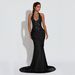 Women's Elegant Sexy Halter Neck Backless Dress C7642 Cross Border Fashion for European And American Markets Suitable for Spring/Autumn Summer_ecoleips.com