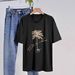 Women's Casual Round Neck Short Sleeve T-Shirt Multi-Color American Style Simple Fashionable Sports Top Solid Loose Printed_ecoleips.com