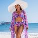 Women's Clothing fashion sexy high end women's swimsuit bikini three piece multi color printed women's swimsuit_ecoleips.com
