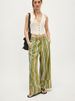 K Striped Wide Leg Pants Women's New Loose Casual High Waisted Slimming Pants_ecoleips.com