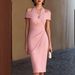Elegant Pleated Hollow Out Halter Neck Dress Sophisticated Women's New_ecoleips.com