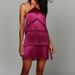 Sexy Off Shoulder Sleeveless Mini Dress Women Elegant Layered Tassel Solid Party Dress 2024 Fashion High Waist Solid Short Dress_ecoleips.com