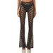 Women's Clothing Women's Floral Print Lace Flared Wide Leg Pants High Elasticity Casual Long See Through Versatile_ecoleips.com