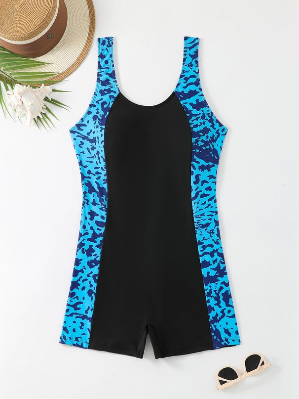 2026 plus Size Women's One Piece Swimsuit with Skirt European And American Style Racing Surfing Swimwear_ecoleips.com