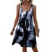 2025 European And American Cross-Border Spring/Summer New Sleeveless Tie-Dye Printed Fashion Dress_ecoleips.com