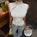 Fashion New Sexy Lace Solid Color Versatile Spice Girls Short Sleeveless Vest Women's Clothing_ecoleips.com