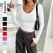 Y2k Stretch Knit Long Sleeve Top For Women - U Neck Layering Tee In 12 Trendy Colors - Soft Viscose Blend Fabric, Comfort Fit S/M/L/Xl_ecoleips.com