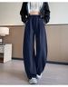 Gray Fleece Sweatpants Women's 2005 New Autumn And Winter Lamb Fleece Scimitar Sweatpants Large Size Fat Mm Loose Wide-leg Pants_ecoleips.com