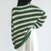 Aria Basics Aria Basics European American Cross-border Autumn And Winter Tops, Loose One-shoulder Striped Long-sleeve Knitted Pullover_ecoleips.com