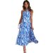 "Elegant Off-Shoulder Floral Print Maxi Dress For Women - A-Line Summer Vacation Dress With Backless Design, Breathable Polyester Blend, S/M/L/XL"_ecoleips.com