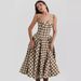 Cross-border European And American French-style High-end Summer, Suspender Plaid Flared Dress In Court Style For Women_ecoleips.com
