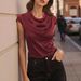Women's Clothing Elegant Commuter Satin Turtleneck Short Sleeved T-Shirt Slim Fit Flattering Base Layer Top For Women_ecoleips.com