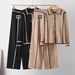 Elegant Knitted Set for Women European American Style Lapel High End Fashion Cardigan Trendy Two Piece Autumn Winter Commuting Clothing_ecoleips.com