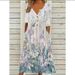 2026 New European & American Women's Spring Trendy Printed V-Neck Button Short-Sleeve Maxi Dress_ecoleips.com