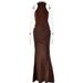 European And American Hot-Selling New Women's Round Neck Sleeveless Slim Fit Patchwork Long Fashion Hollow_ecoleips.com