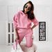 Women's Clothing Autumn/winter Long Hooded Women's Fashion Sweatshirt And Pants Set._ecoleips.com