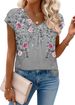Zeagoo Womens Tops Short Sleeve V Neck Shirts Summer Dressy Casual Business Clothes Work Blouses Fashion Clothing Outfits_ecoleips.com